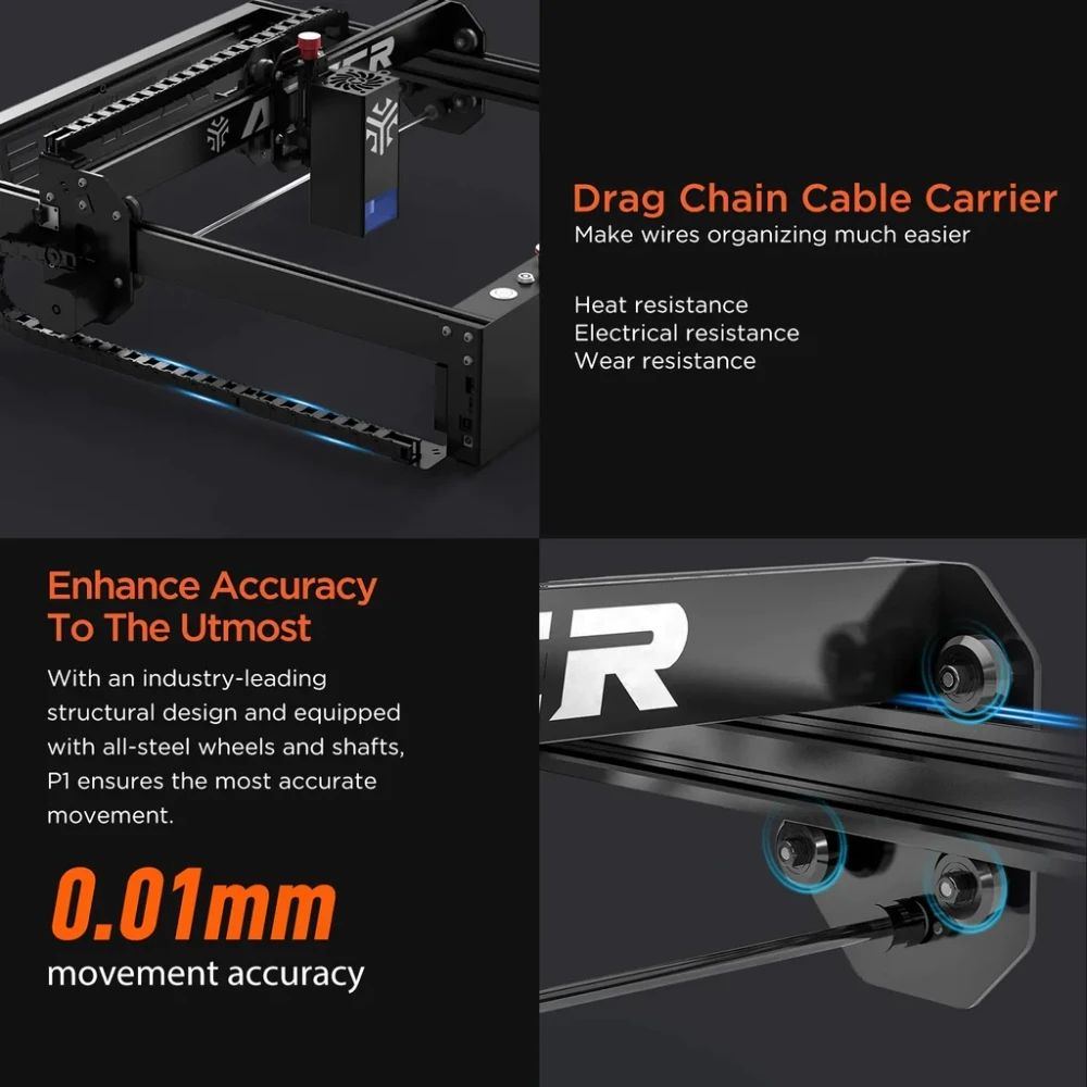 Imagem -04 - Acmer-máquina de Gravação a Laser de Madeira Air Assist App Wi-fi Contro Alta Velocidade Máquina de Corte a Laser Carpintaria p1 20w