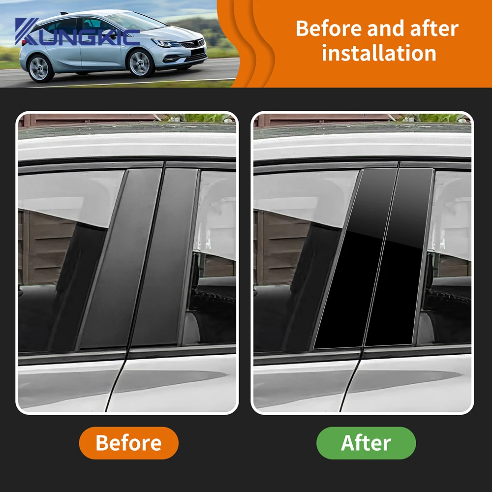 

For Opel Astra K 2016 2017 2018 2019 Car BC Column Window Trim Cover Sticker Polished Pillars Exterior Parts Accessories Styling