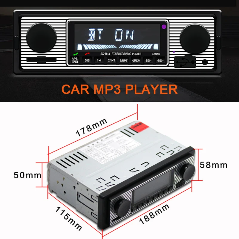 

Car MP3 player Stereo 12V Bluetooth hands-free calling high-definition lossless music vehicle radio Automobile Accessories