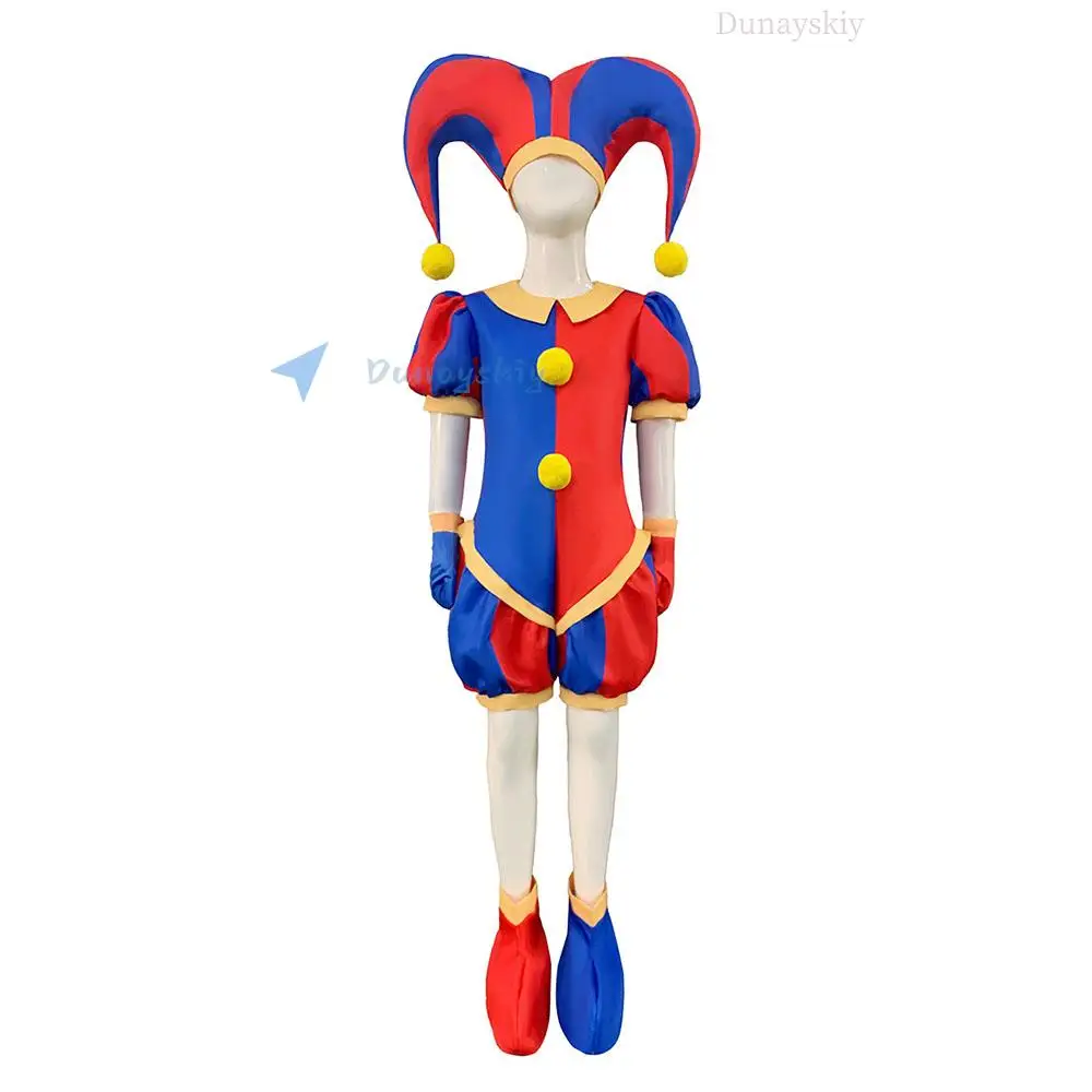 Pomni Cosplay Kostüm Anime der erstaunliche digitale Zirkus Bodysuit für Kinder Erwachsenen Clown Halloween Weihnachts feier lustige Outfits