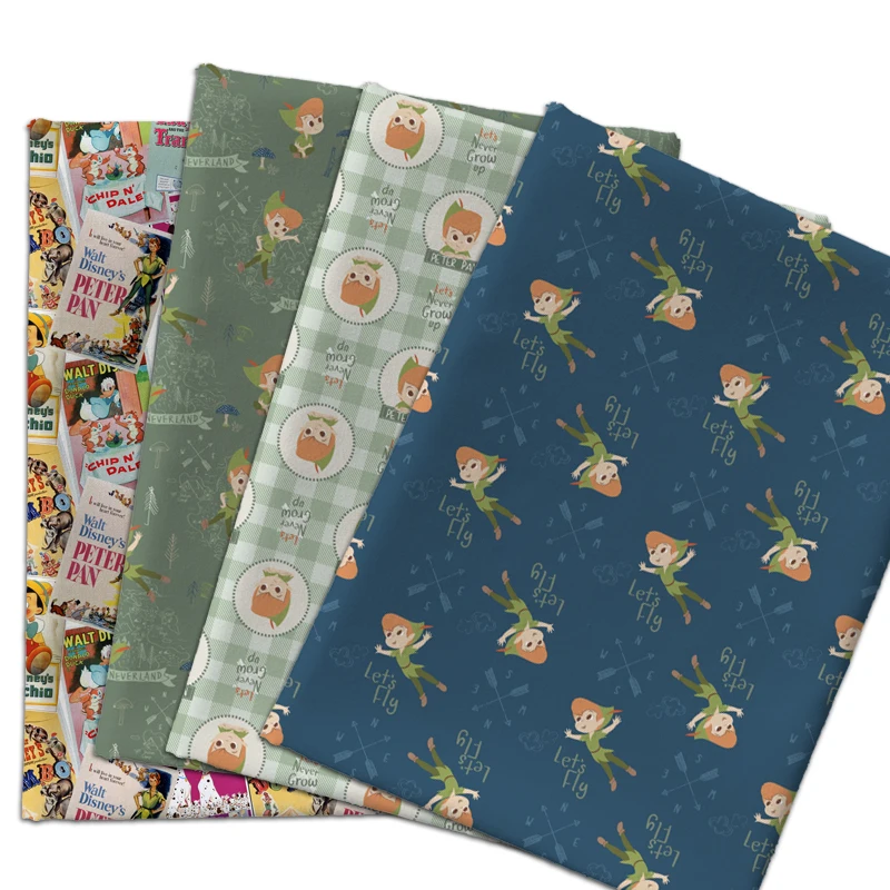 45X145cm movie character peter pan Print Polyester fabric cotton DIY cloth Material Handmade F2613