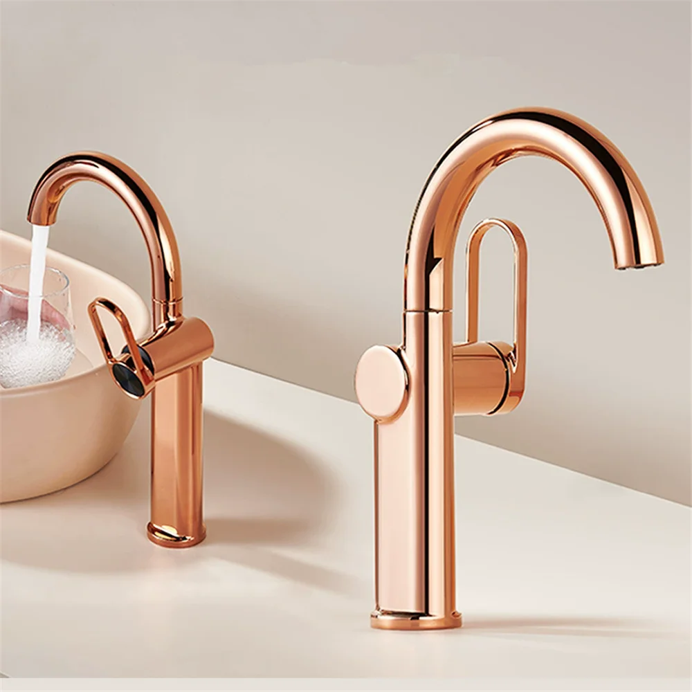 

Faucet Lavotory Faucet Basin Taps Hot Cold Mixer Tap Crane Rose Gold Torneiras Bathroom Brushed Gold Basin Faucet Sink