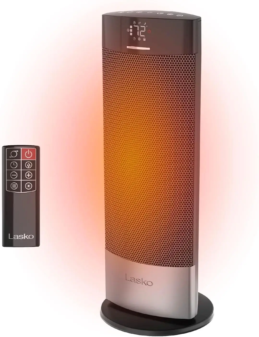 Black 18-Inch Ceramic Tower Space Heater with Remote Control