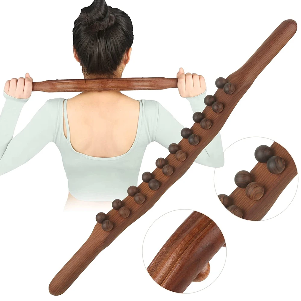 Wood Therapy Massage Tools -Massage Tools Wooden Massage Roller Wooden Gua Sha Lymphatic Drainage Massager Tool for Body Shaping