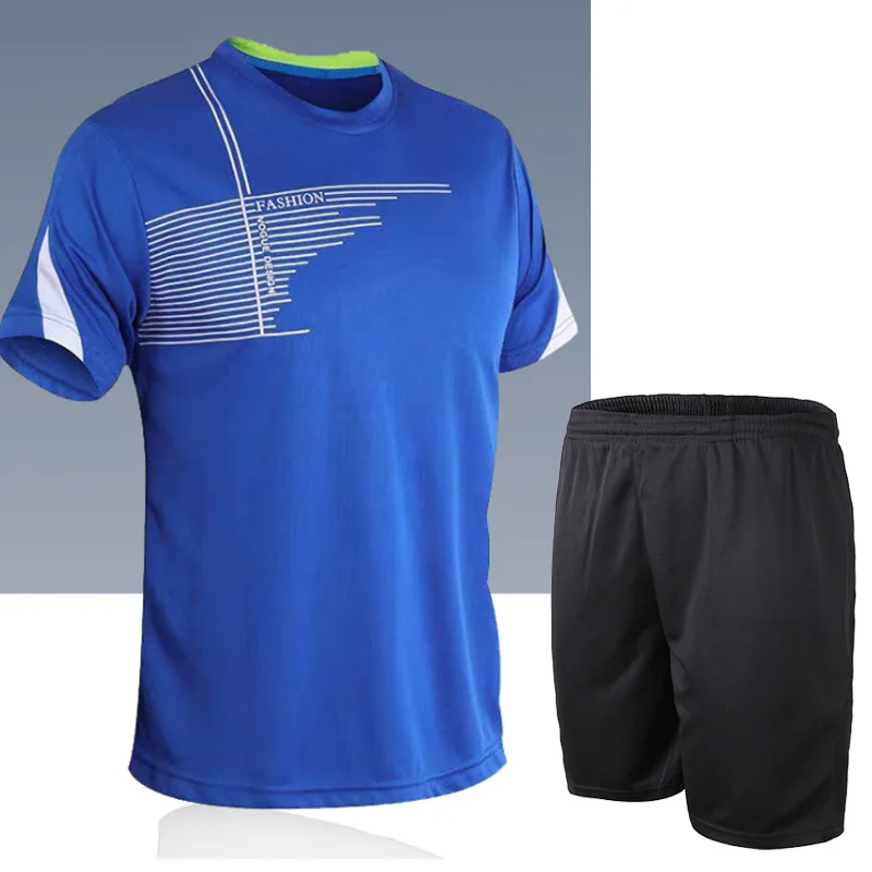 

2025 New summer new men 3D printed short sleeve suit fitness tennis sportswear round neck short sleeve T-shirt shorts men's wear