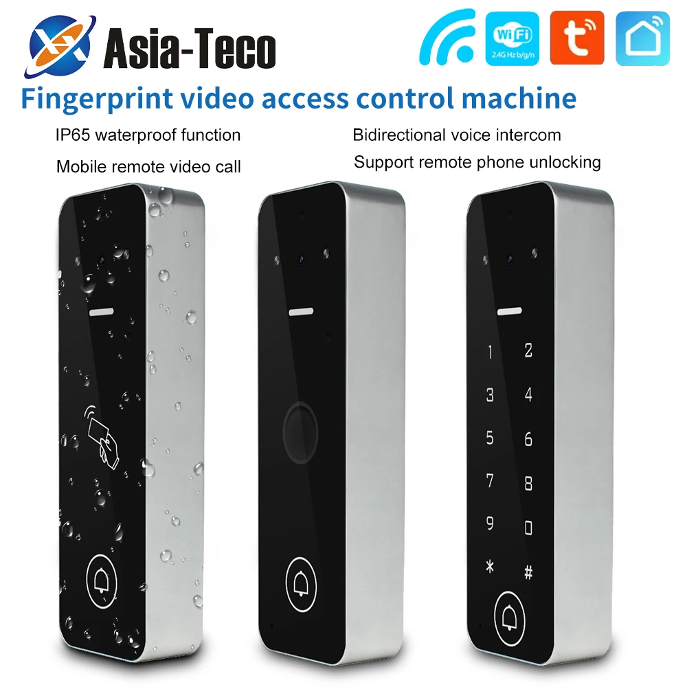 

Wifi Home Video Intercom 1080P Video Doorbell Camera Biometric Fingerprint Access Control System Apartment Tuya Smart Life IP65