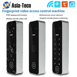 Wifi home video intercom 1080p video türklingel kamera biometrischer finger abdruck zugangs kontroll system wohnung tuya smart life ip65