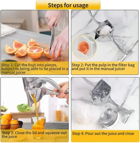 Manual Juice Squeezer Aluminum Alloy Hand Pressure Juicer Pomegranate Orange Lemon Sugar Cane Juice Kitchen Bar Fruit Tools Acce - Image 4