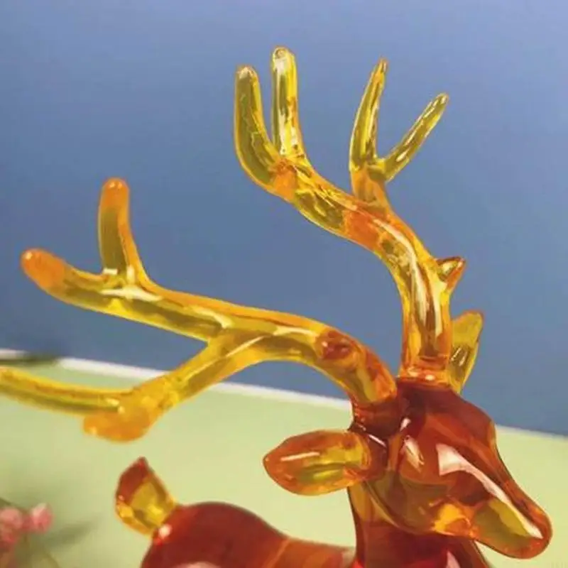 Kx4b Resin Mini Deer Desk Estetika Deer Patung untuk Ruang Tamu, Kantor,