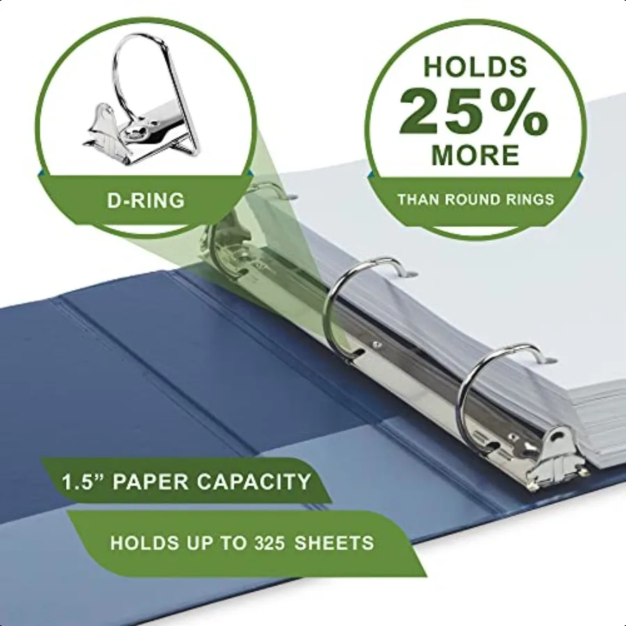 Raccoglitore durevole da 1,5 pollici PlantBased realizzato negli Stati Uniti Raccoglitore ecologico certificato USDA biobased Confezione da 4 Boho Assortimento