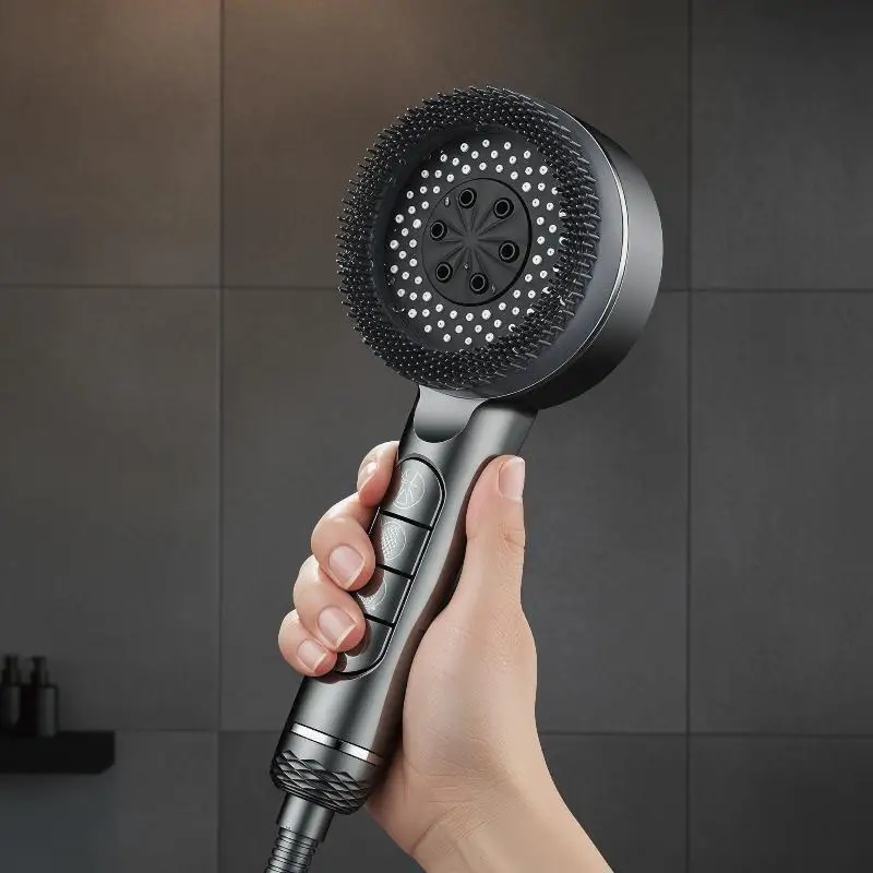 1pc Filtered Supercharged Shower Head Four-speed Adjustment With Water Seal Multi-functional Home Shower Bathroom Accessories