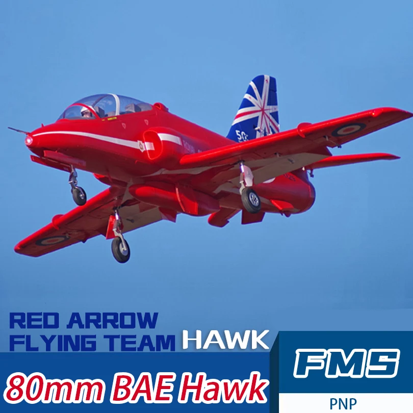 

FMS 80mm Ducted Fan EDF Jet Bae Hawk Red Arrow 6CH with Flaps Retracts Reflex Gyro PNP Hobby Model Plane RC AirplaneAircraft