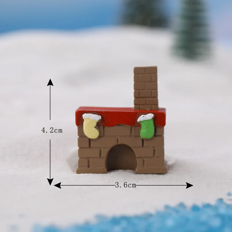 عيد الميلاد الراتنج زخرفة عالية الجودة عيد الميلاد زلاجات أرنب عيد الميلاد زخرفة صغيرة لطيف المشهد الصغير الديكور ل مايكرو #3