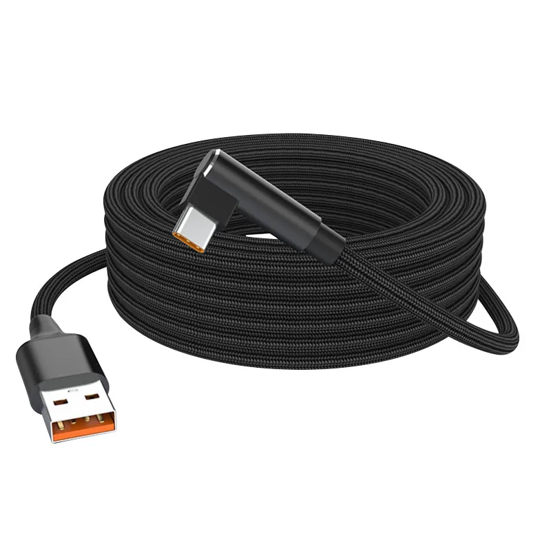 6A USB C Elleboog Type C Snelle Oplaadkabel 3m 5m Telefoon Verlengen Oplaadkabel voor Samsung Huawei Xiaomi Oppo OnePlus VR Camera