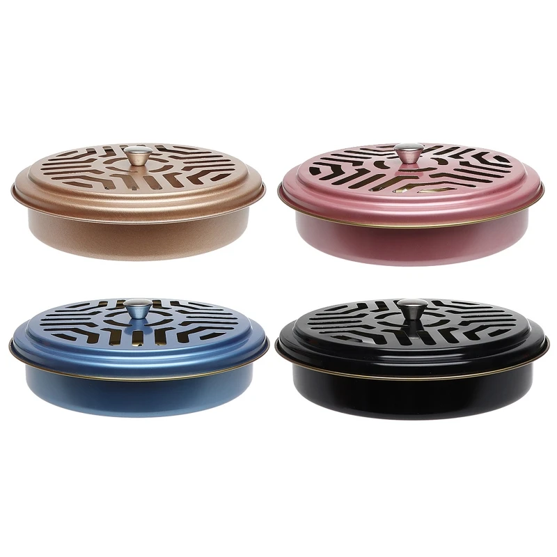Mosquito Coil Tray Indoor Outdoor Mosquito Incense Box Metal Round Rack Plate