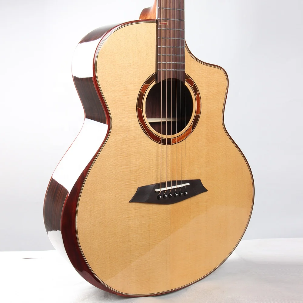 High Quality China Musical Instruments Chihiro 41 Inch Solid Spruce Top Rosewood Back Acoustic Guitar With Armrest Wholesale