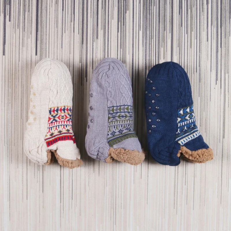 Home Slippers Women Winter Floor Shoes Indoor Socks Shoes Warm Woolen Ladies Plush Soft Winter Slippers Pantoffels