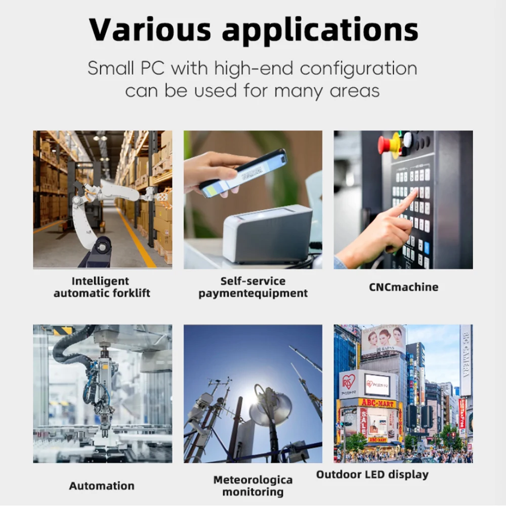 كمبيوتر صغير بدون مروحة صناعي مزدوج Lan من ForIntel Celeron J4125 مع RS485 RS232 COM Windows 11 Pro كمبيوتر صغير لنقاط البيع/HTPC/كشك