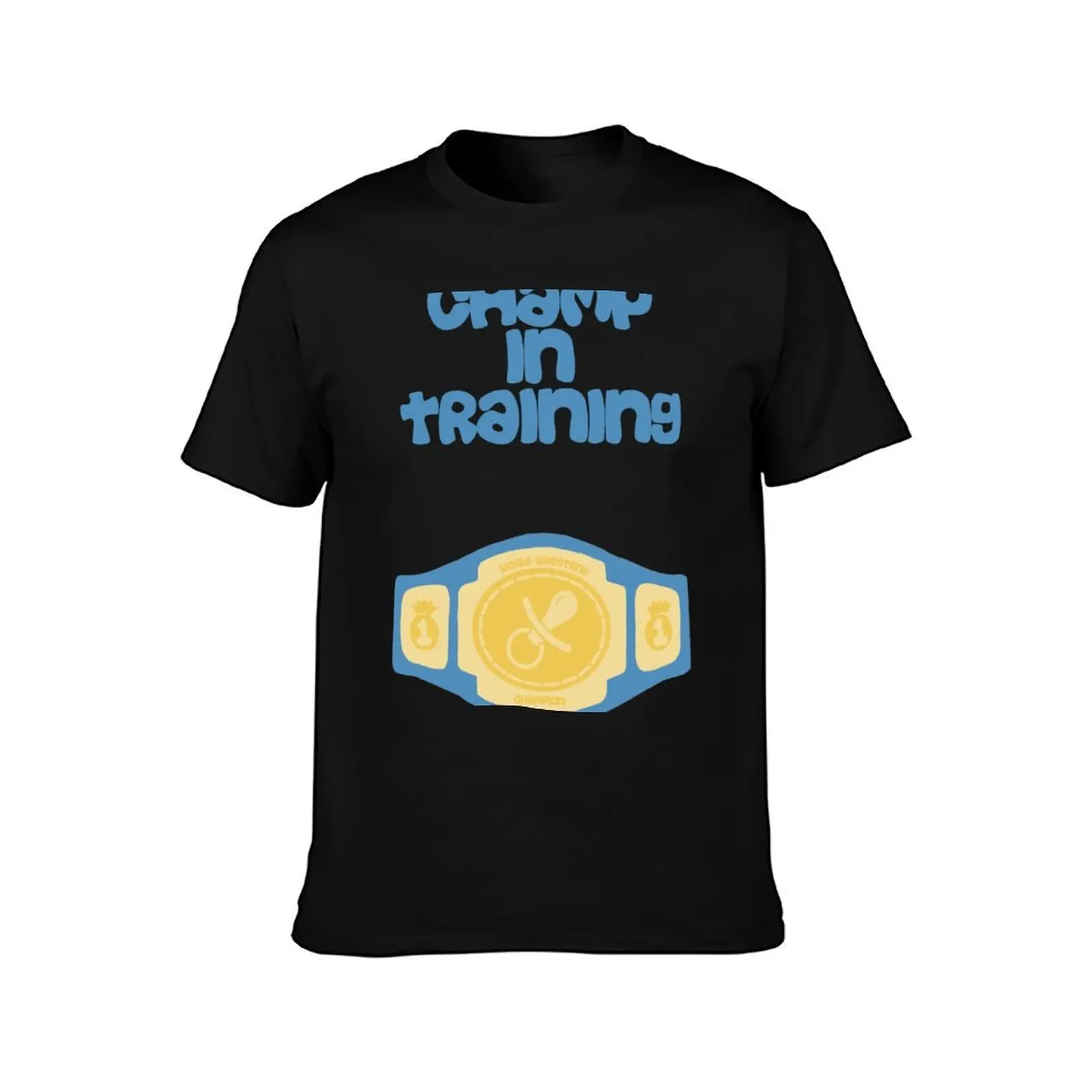 Champ in Training cute wrestling belt baby onesie T-Shirt, Summer Casual Cotton Tee, Oversized Streetwear Tops, Unisex Men Women