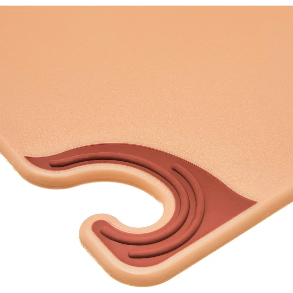 لوح تقطيع بلاستيكي مضاد للانزلاق مقاس 12 × 18 بوصة مع خطاف أمان، مرمز بالألوان HACCP للاستخدام الاحترافي في المطبخ