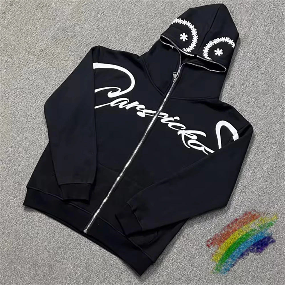 

Carsicko London Full Zip Fleece Hoodie 1:1 Best Quality Hooded Oversized Black White Blue Pullover