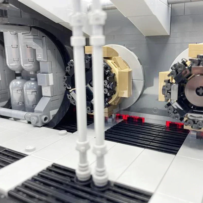 Gwiazda Model filmowy Moc cegły budowlane statek kosmiczny boczny korytarz technologia modułowe bloki prezent świąteczne zabawki zestawy DIY montaż