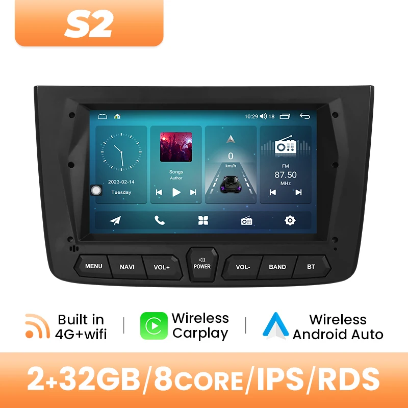 Draadloze Carplay Autoradio Speler Voor Alfa Romeo Mito 2008-2012 AI Voice Android 14 4G Wifi DSP IPS RDS GPS 8 GB 128 GB Navigatie