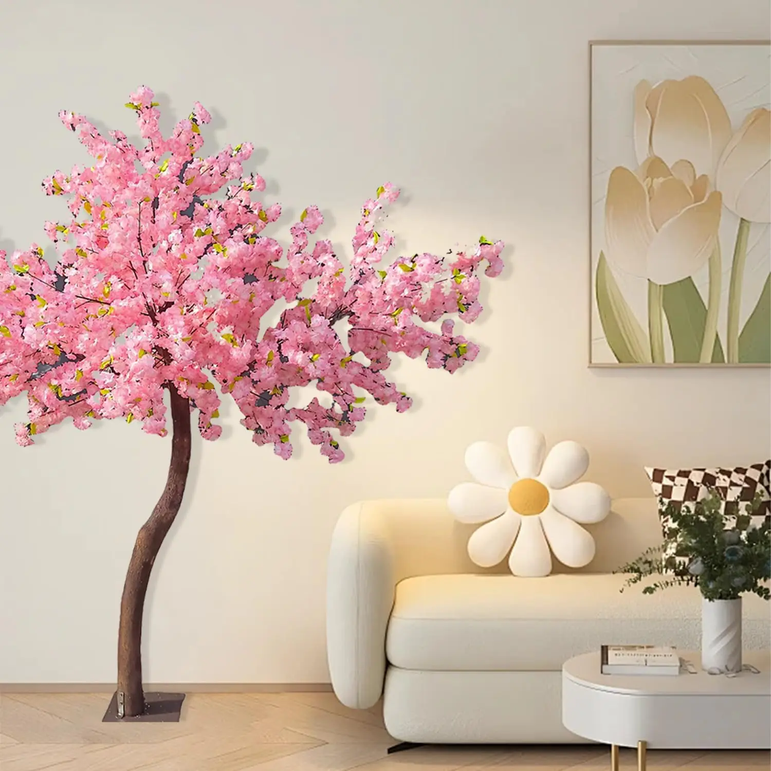 

6ft Artificial Cherry Blossom Tree Wood Decor Wishing Tree Indoor Outdoor Artificial Silk Tree for Party Wedding Office