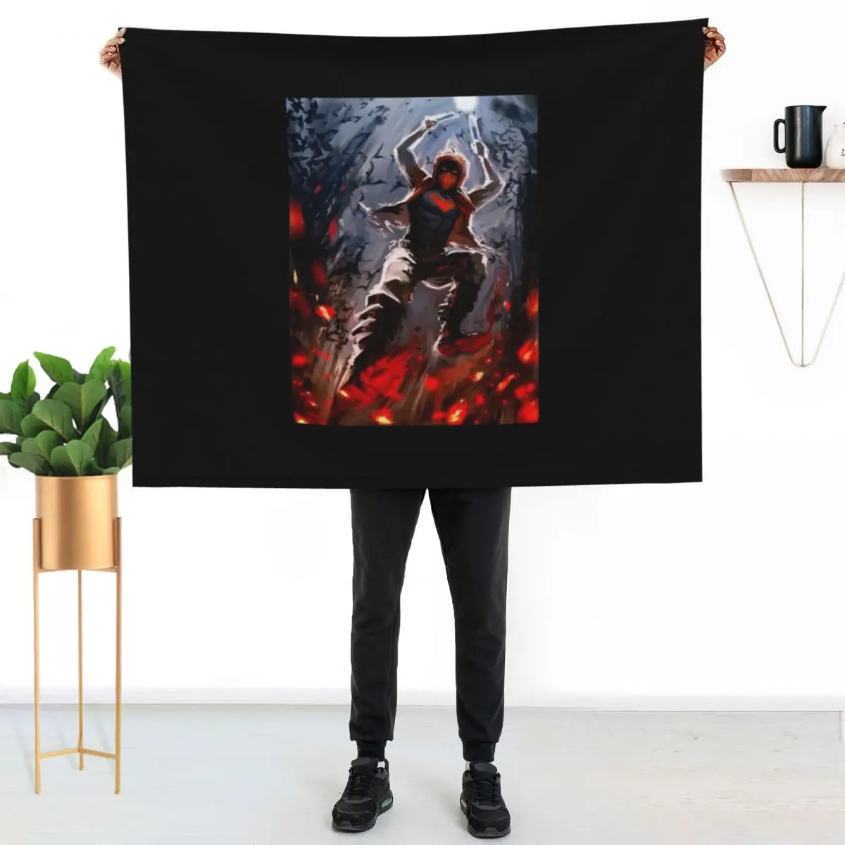 red HOOD Throw Blanket Thin Nap Soft Plush Plaid wednesday Picnic Travel Blankets