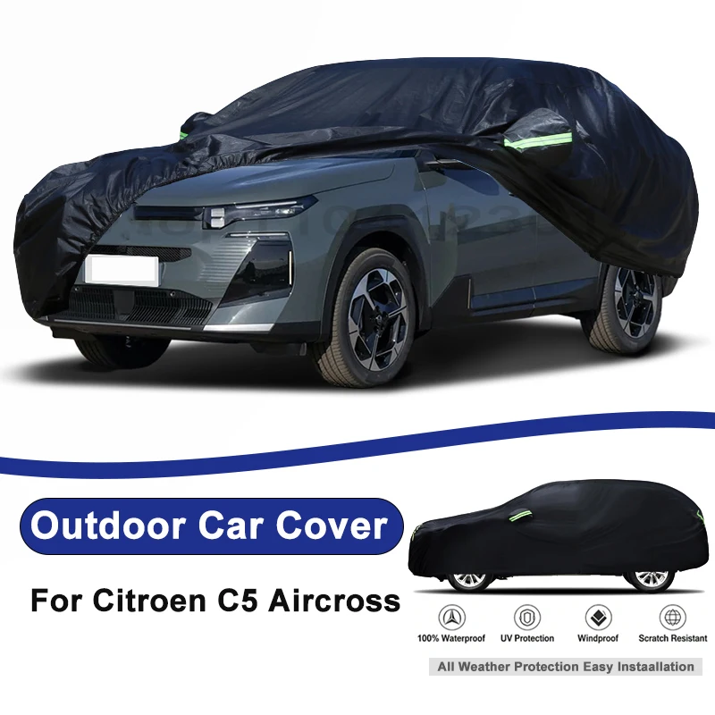 

Outdoor Full Car Cover For Citroen C5 Aircross with Reflective Strips Waterproof Snowproof Dustproof UV Protection Auto