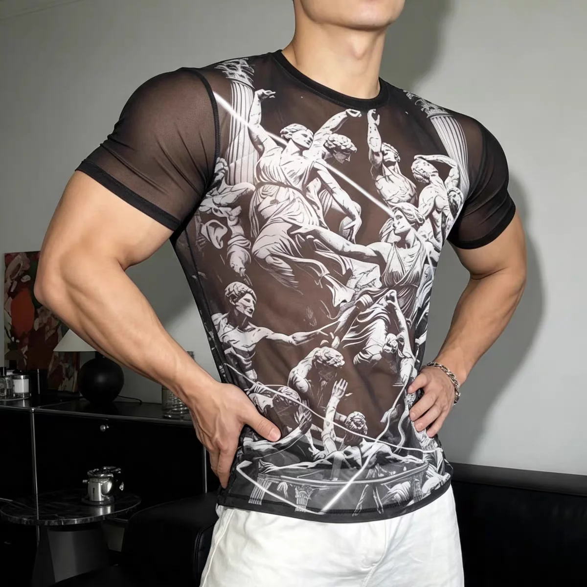 Sexy doorschijnende mesh tankt - Tank Top Muscle recensie en prijs