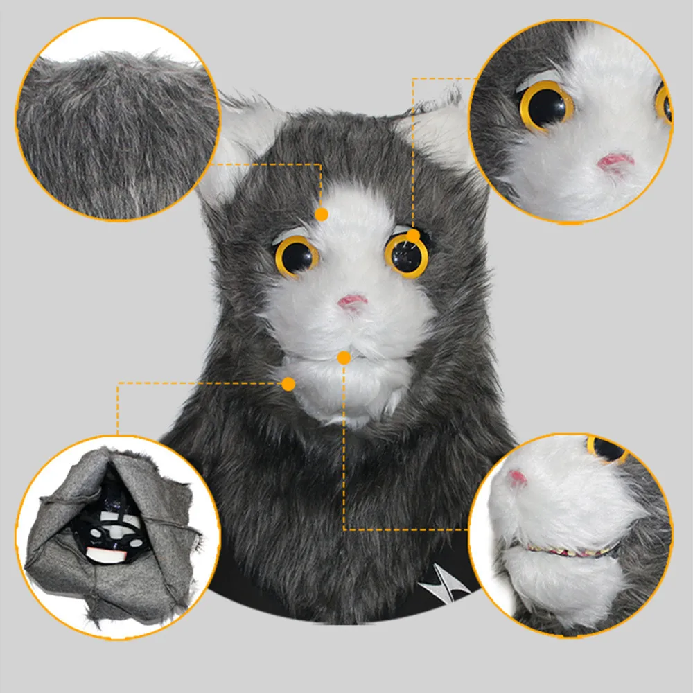 Tierkopfmaske mit beweglichem Mund, Halloween-Kostüm für Maskerade-Partys und Masken-Requisiten – Detail 3