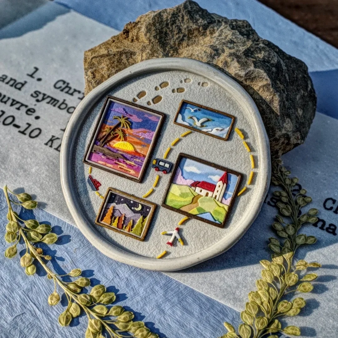 Selo de laca de fogo em forma de maçã, multicamadas, precisão esculpida, borboleta, alívio 3d, cabeça de cobre, envelope, selo de vedação, brinquedo