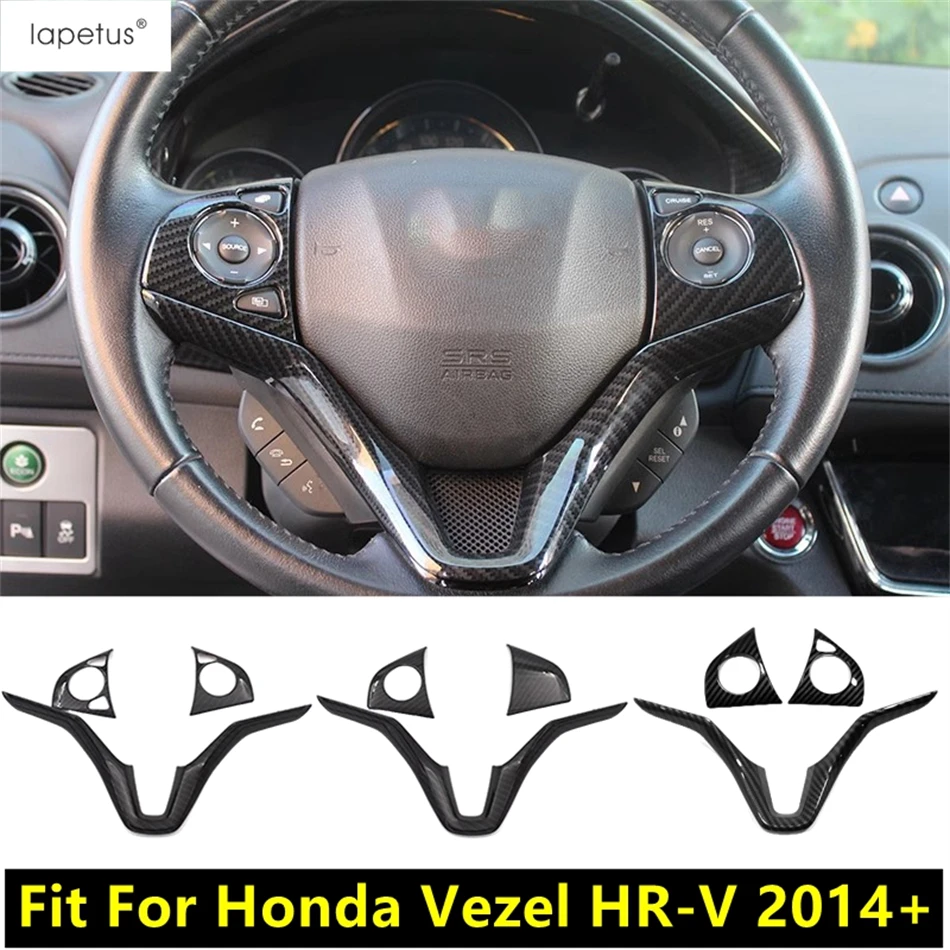 

Central Control Steering Wheel Button Frame Cover Trim For Honda Vezel HR-V 2014 - 2021 ABS Carbon Fiber Accessories Interior