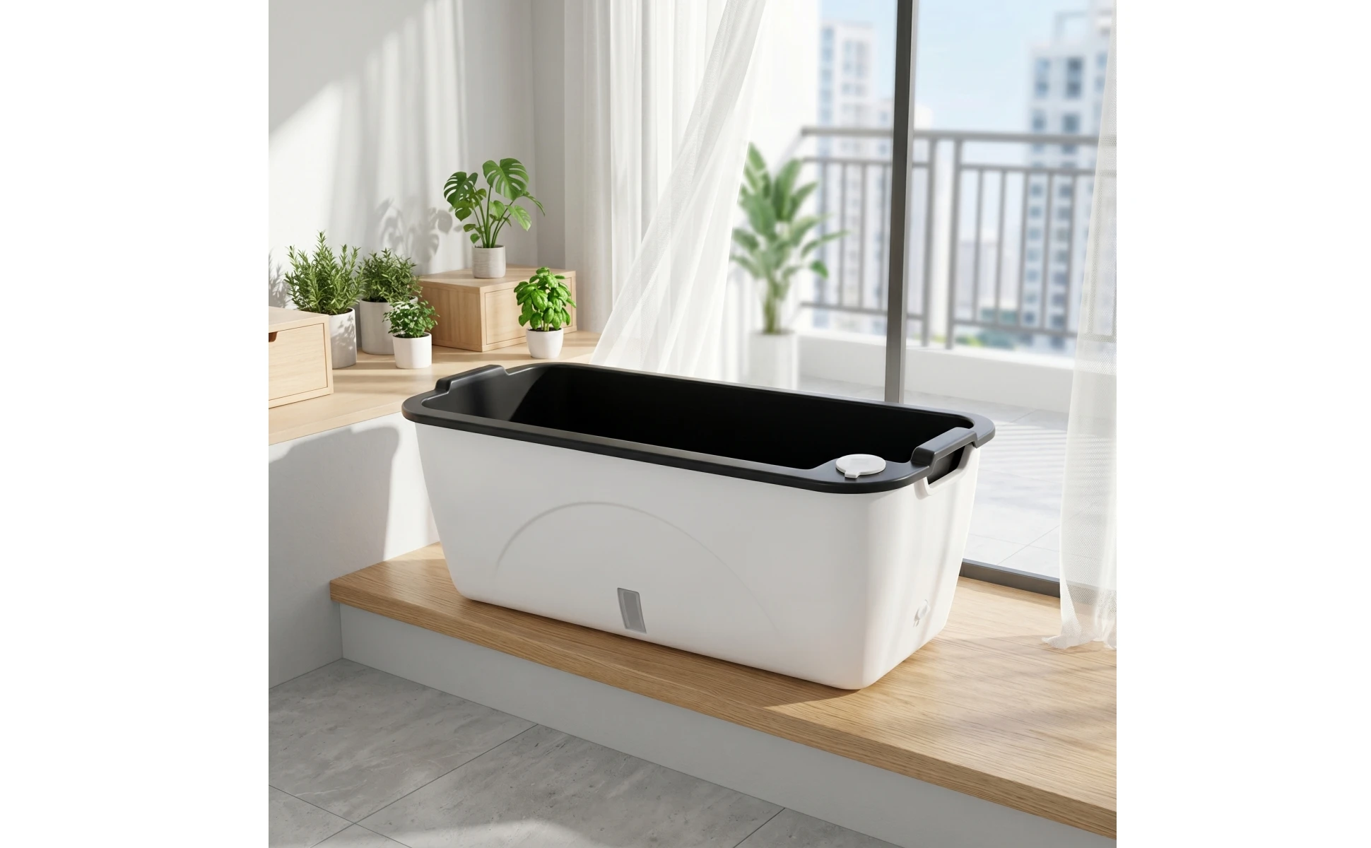 Self-Watering Planter Compact Self Watering Planter Flower Box Long-Lasting Practical for Balcony, Windowsill Self-Watering Planter Compact Self Watering Planter Flower Box Long-Lasting Practical for Balcony, Windowsill