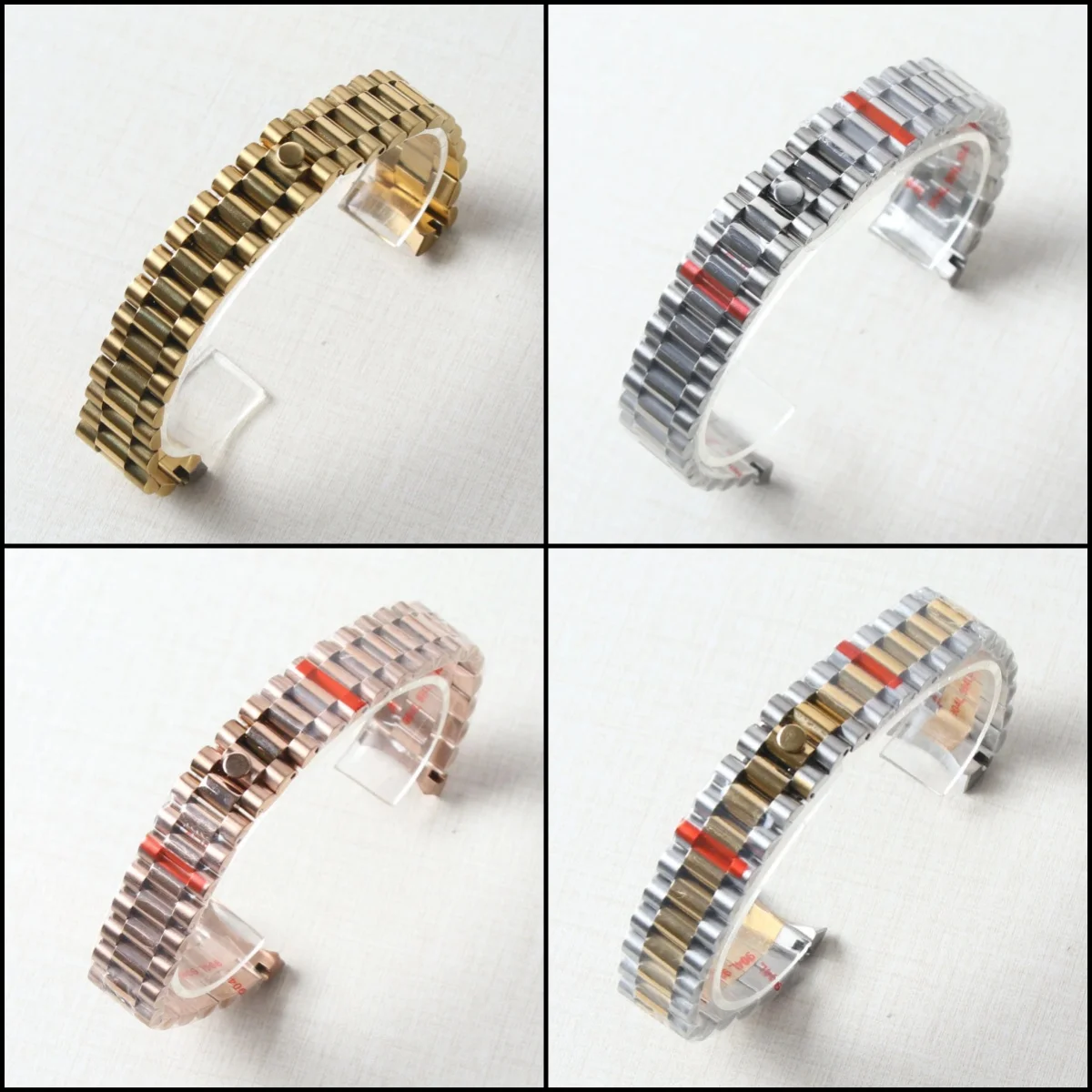 20mm 904L Stainless Steel High President Watch Bracelet For NH35 Datejust Oyster Case Rose Gold Band Strap Watch Parts