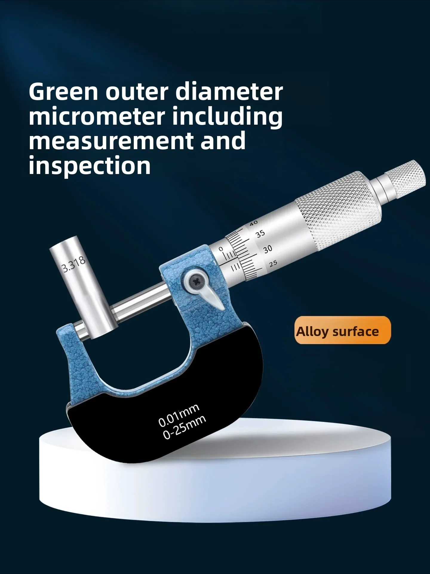 Precision Mech. Outside Micrometer – 0.01mm Grad.,Carbide Measuring Faces, Ratchet Stop for Accurate Outer Dimension Measurement