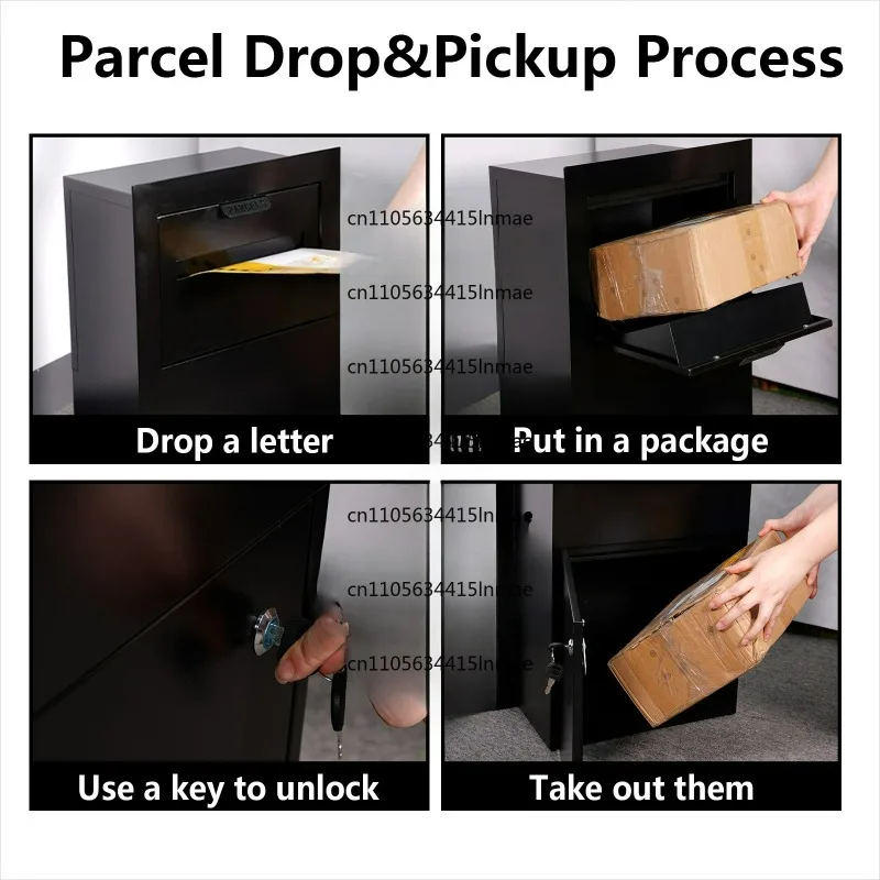 Wall-mounted Waterproof Mailbox. Large Steel Outdoor Parcel Mailbox, Rust-proof Sending and Receiving Box, Small Brick Mailbox