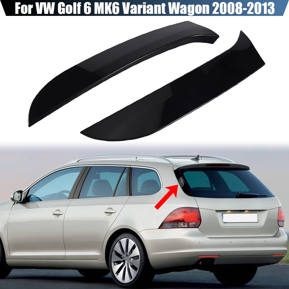 Black Rear Window Side Spoiler Canard Canards Splitter For Volkswagen VW Golf 6 MK6 Variant Wagon 2009 2010 2011 2012