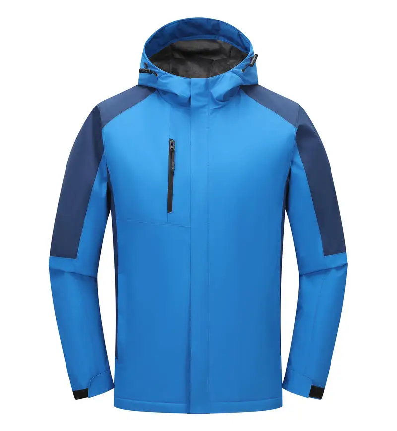 New Men Winter Fleece Warm Detachable Hooded Jacket Customized LOGO Casual Outdoors Windproof Jacket Male Coat LS-558