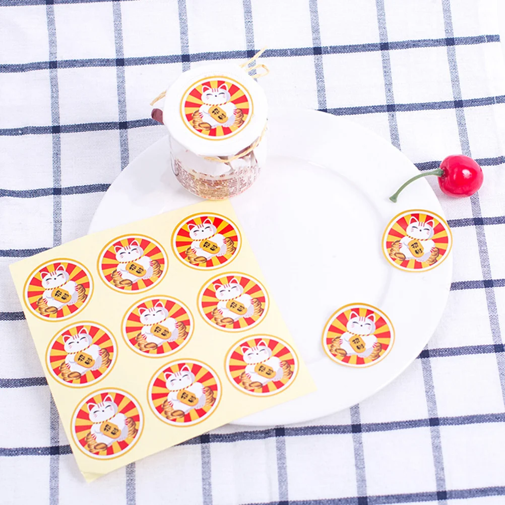 

30 листов упаковочной сумки Lucky Cat, наклейка, прочная липкая креативная красочная подарочная сумка, мешочек для конфет, мешочек для закусок, уплотнительная наклейка