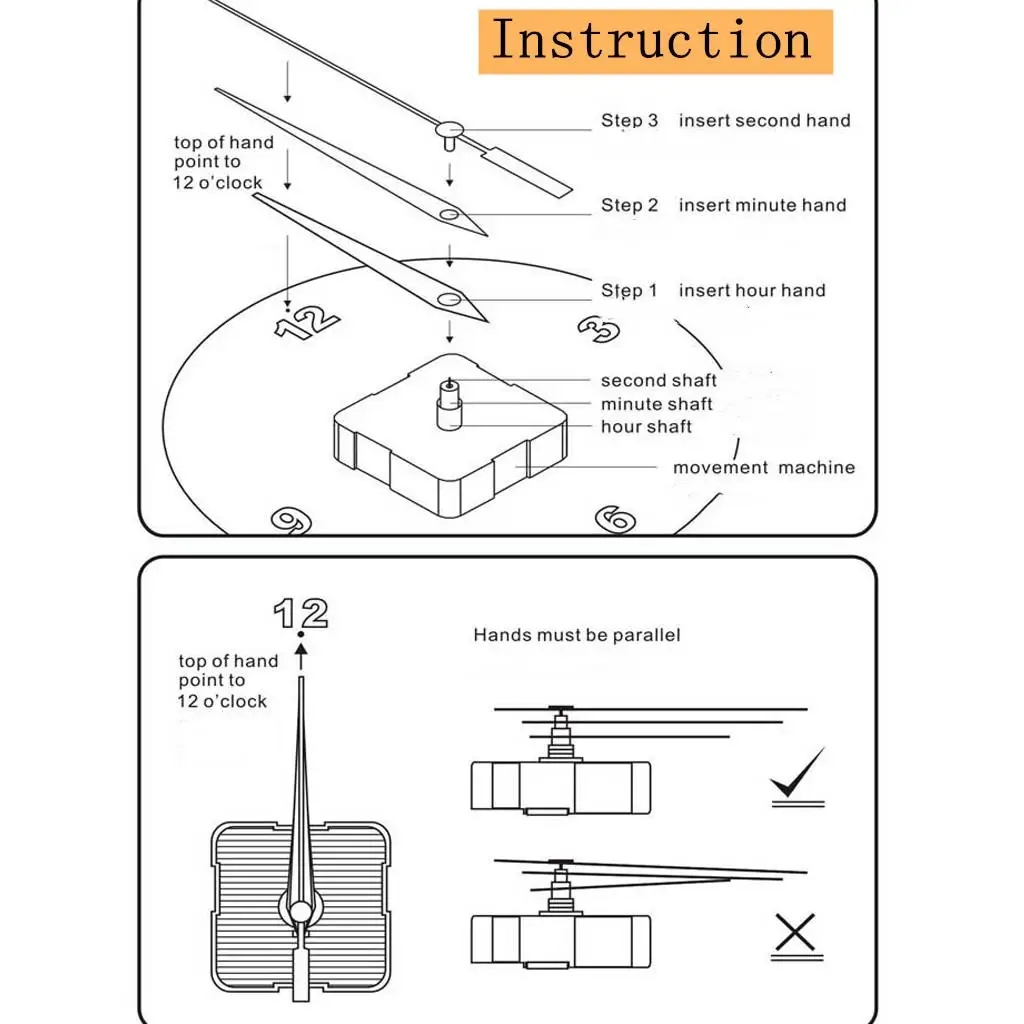 Reemplazo del kit de bricolaje del movimiento del mecanismo del reloj del péndulo de pared