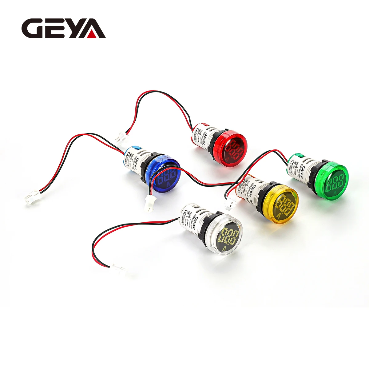 

GEYA Mini LED Digital Display Voltmeter Alternating Circular Ammeter Current AC30-500V 0-100A Display Indicator Aperture Lamp