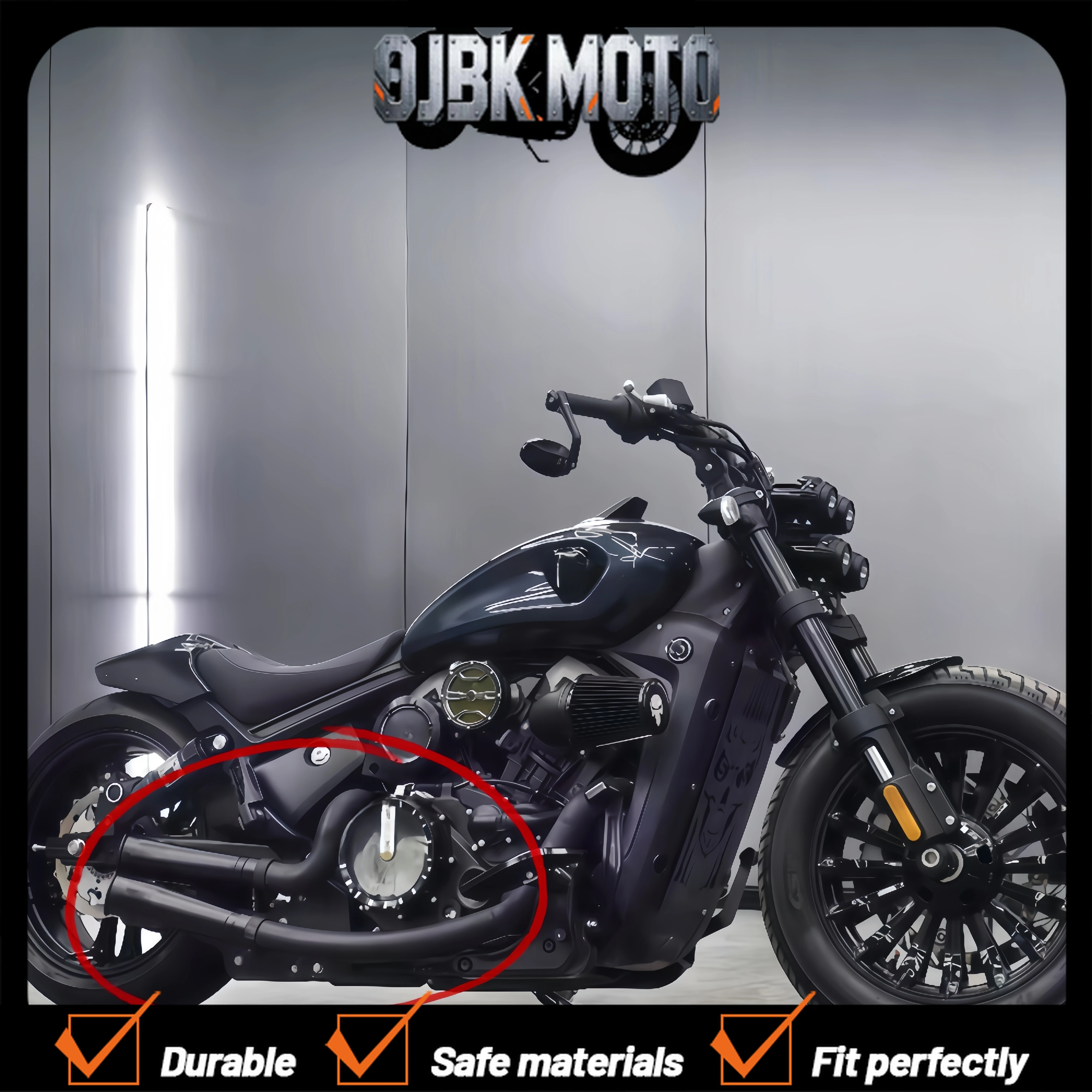 For Benda Black Flag 500 modification, double-sided dual exhaust pipe, full stainless steel, deep and rich sound, accessories