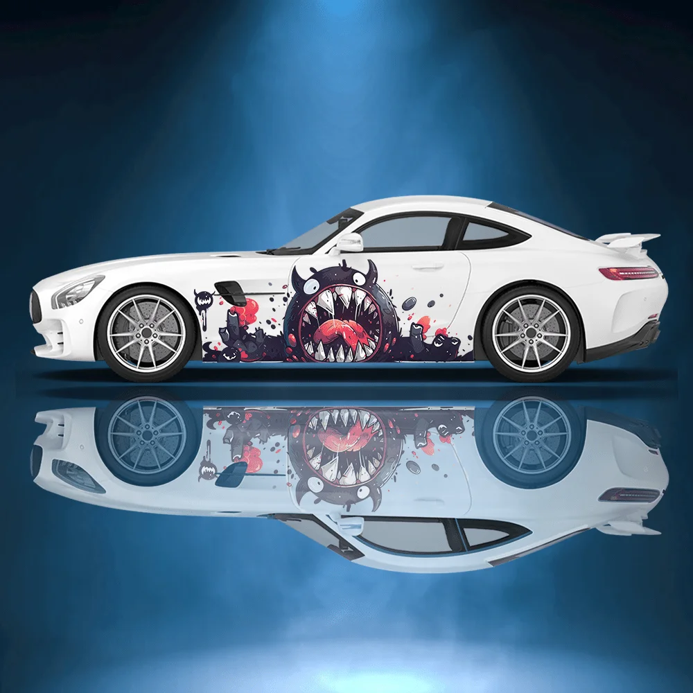 

Fierce Black Monster Car Vinyl Wraps Decal Self-adhesive PVC Sticker Suitable for Trucks SUV Decoration Auto Accessories Gift