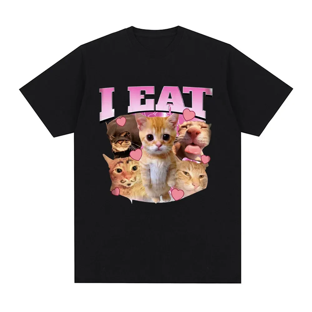 Jem zabawny El Gato Meme smutny płaczący wzór kota t-shirt damski na co dzień luźny T-shirt moda Harajuku T-shirt w stylu Vintage