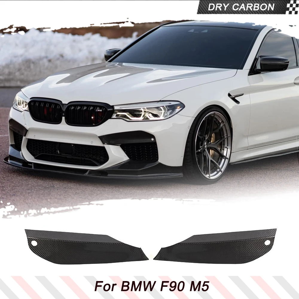 

Prepreg Dry Carbon Car Front Bumper Lip Splitters For BMW F90 M5 2018 - 2020 Car Fog Lamp Cover Sticker Canards Racing Spoiler