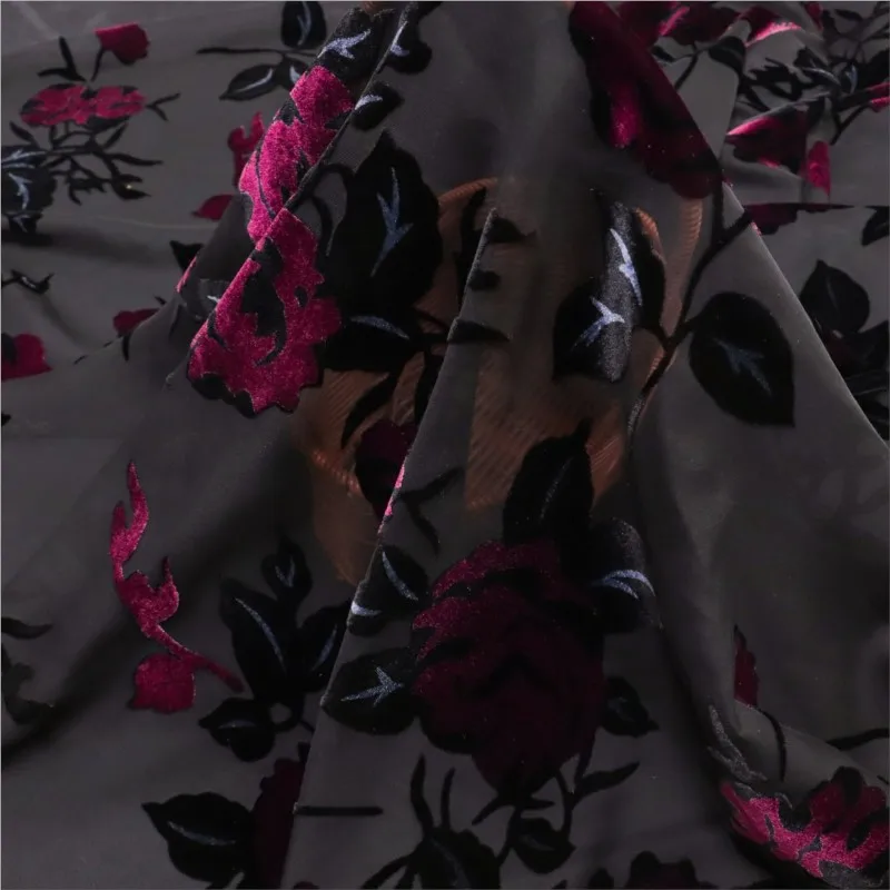 

Woven velvet brocade velvety jacquard and burnt fabric nightdress dress cheongsam