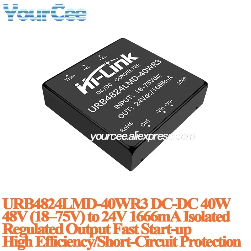 30W 40W 50W DC DC Power Module 110V 48V 24V To 48V 24V 15V 12V 9V 5V 3.3V URB4812LMD URB2405LMD URB1D24LD URB2415LD URB2403LD
