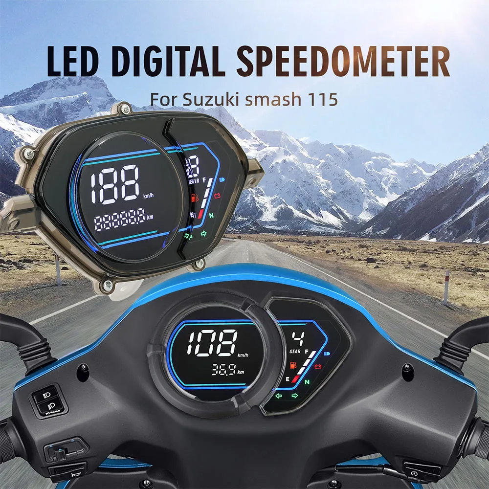 Full Led Motorcycle Digital Speedometer for Suzuki SMASH 115 V 115 FI SMASH 115 FI PRM Odometer Assy